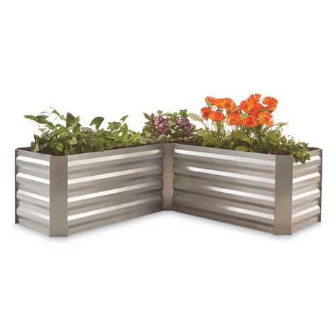 l-shaped galvanized steel planter box|galvanized steel tubs for gardening.